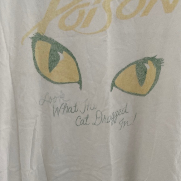 White Sleeveless Poison shirt with Yellow and Green cat eye Design - Picture 2 of 5